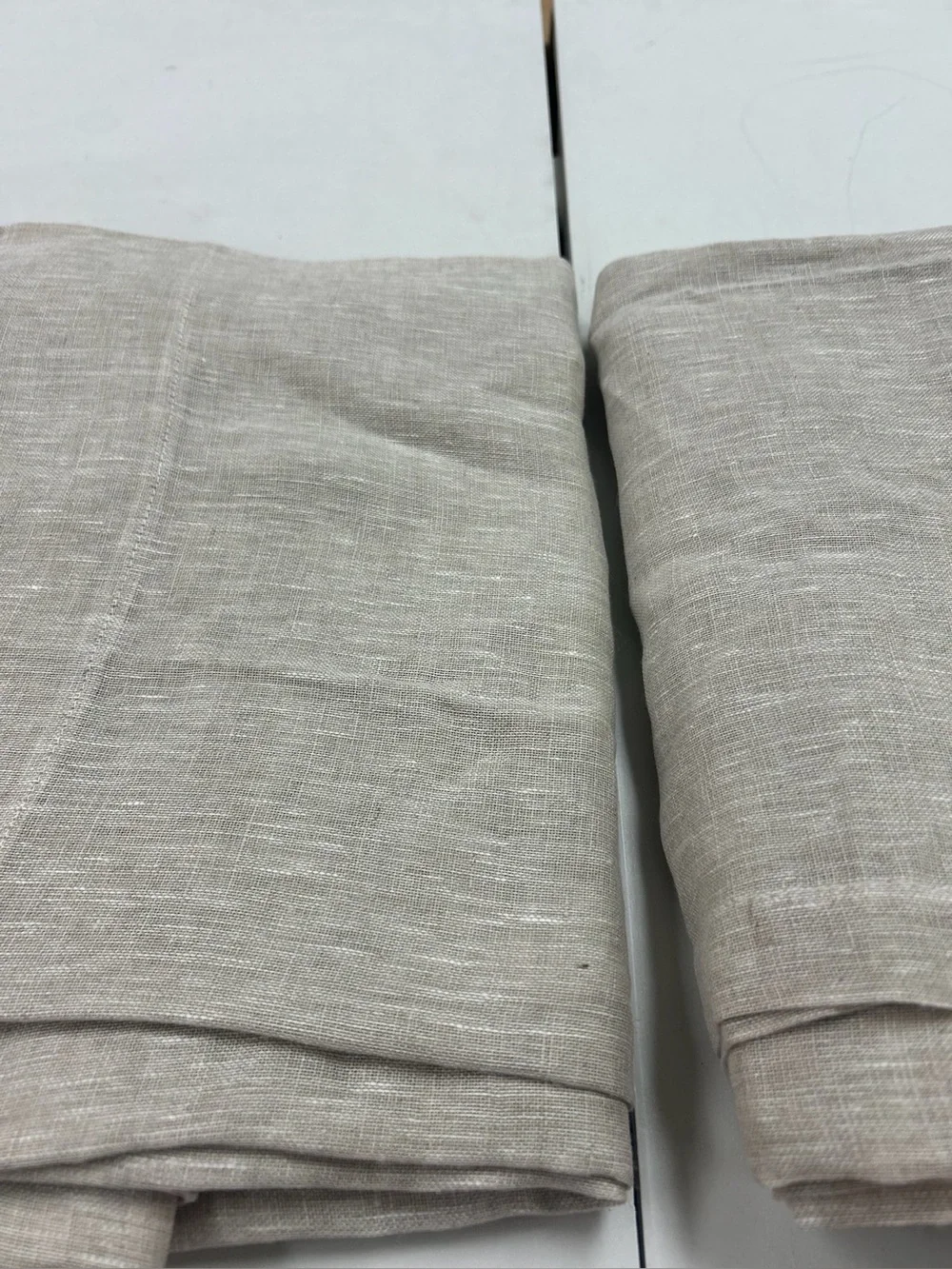 NWOT QUINCE Set Of 2 48x108 European Linen Sheer Curtains Flax 8377